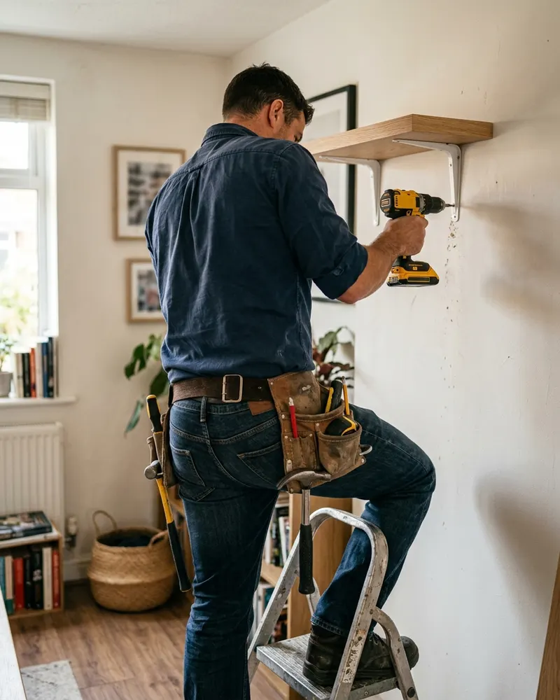 Vakman aan het werk tijdens een verbouwing