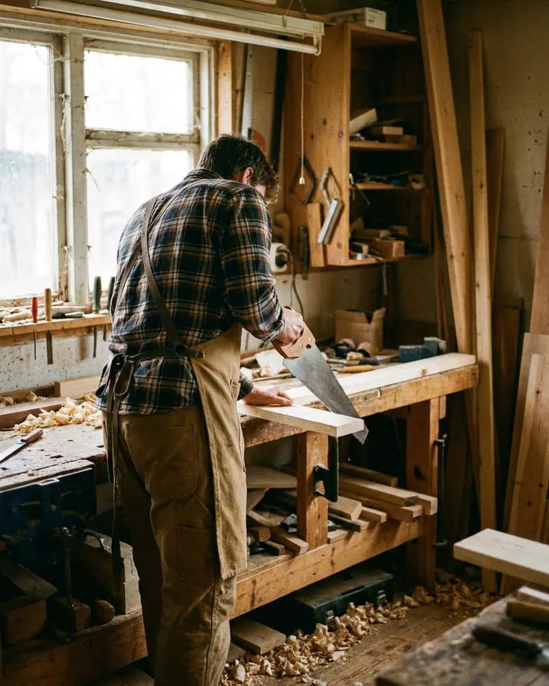 Timmerman aan het werk aan maatwerk